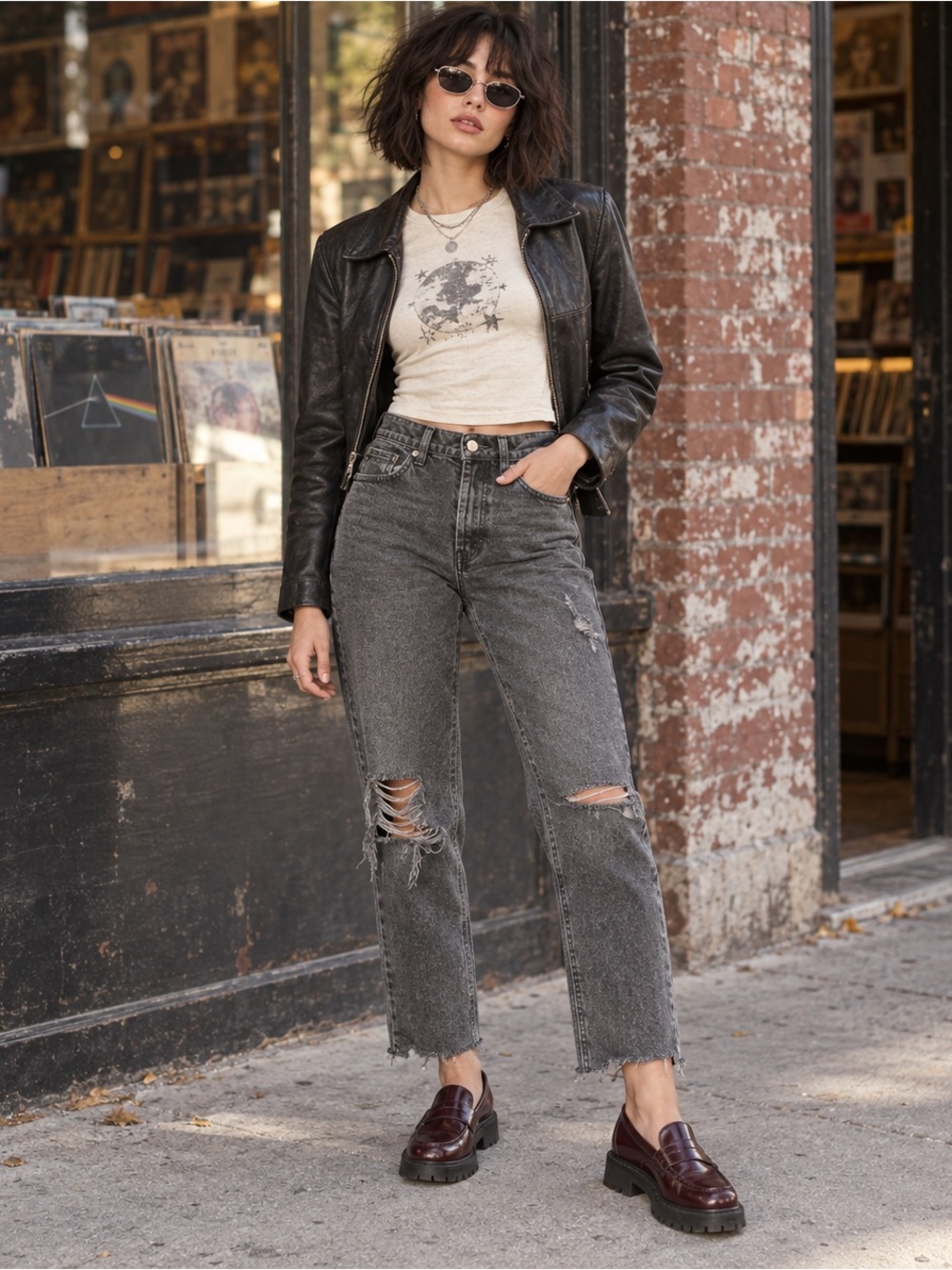 Wild Fable Highest Rise Straight Jeans 0 Washed Black Distressed Raw Hem